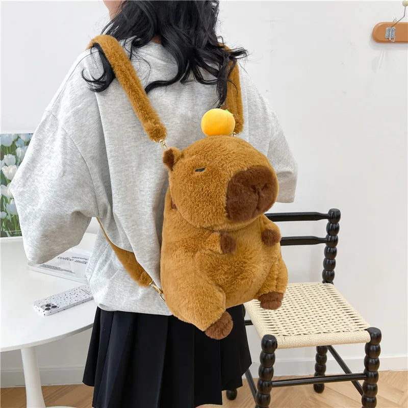 Kawaii Capybara Plush Backpack for Kids ATHLEXES