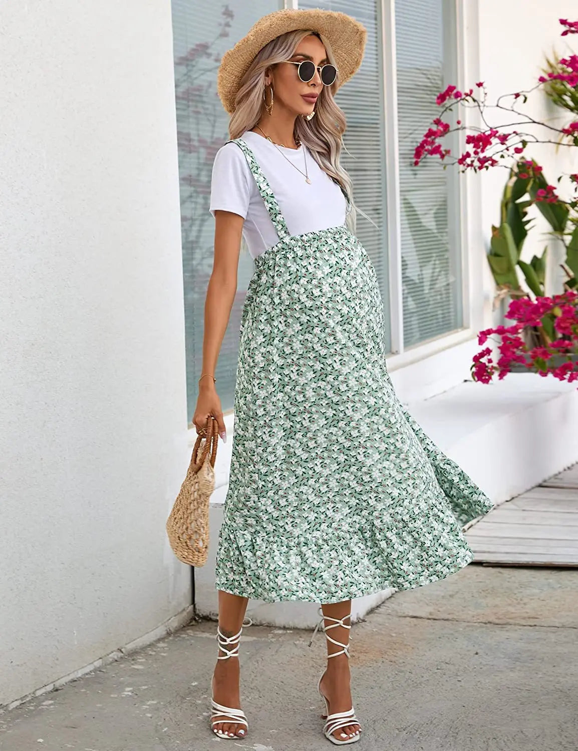 Floral Maternity Skirt Dress for Expecting Mothers ATHLEXES