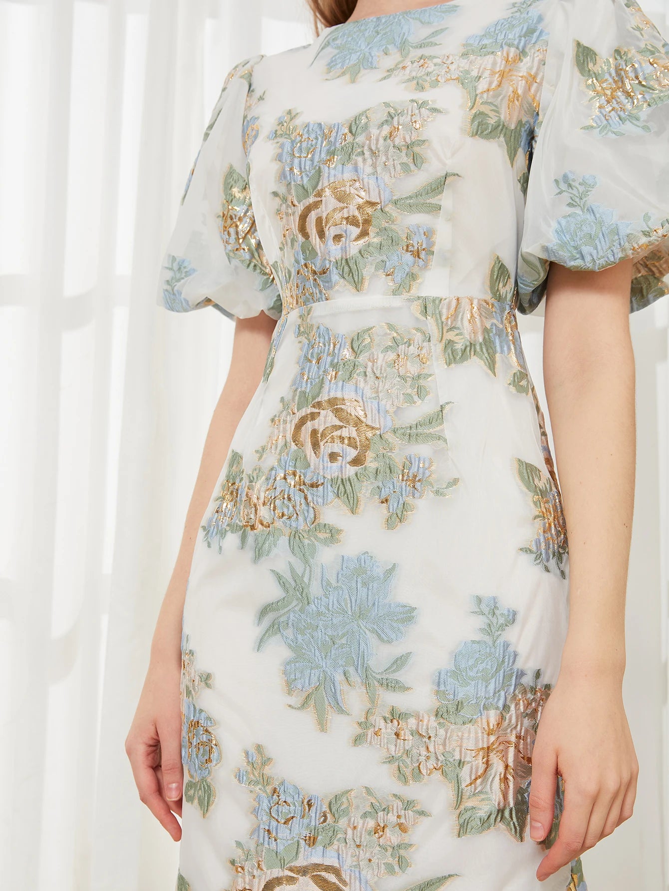 Floral Elegance Organza Mermaid Maxi Dress ATHLEXES