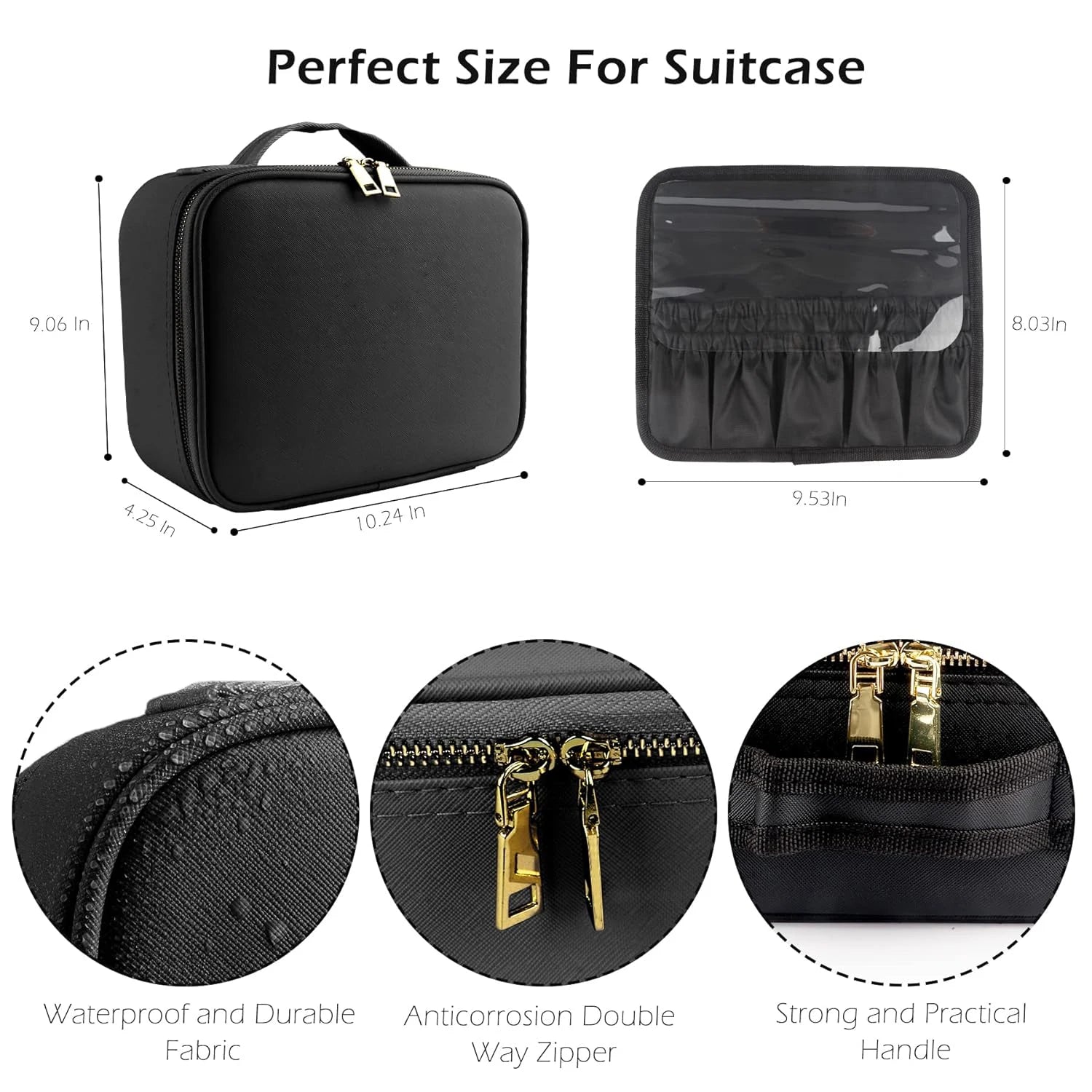 LuxeGlow Travel Makeup Organizer with Mirror ATHLEXES