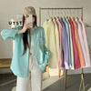 Beiyingni 2024 Spring Autumn Women's Oversized Blouse with Pockets ATHLEXES
