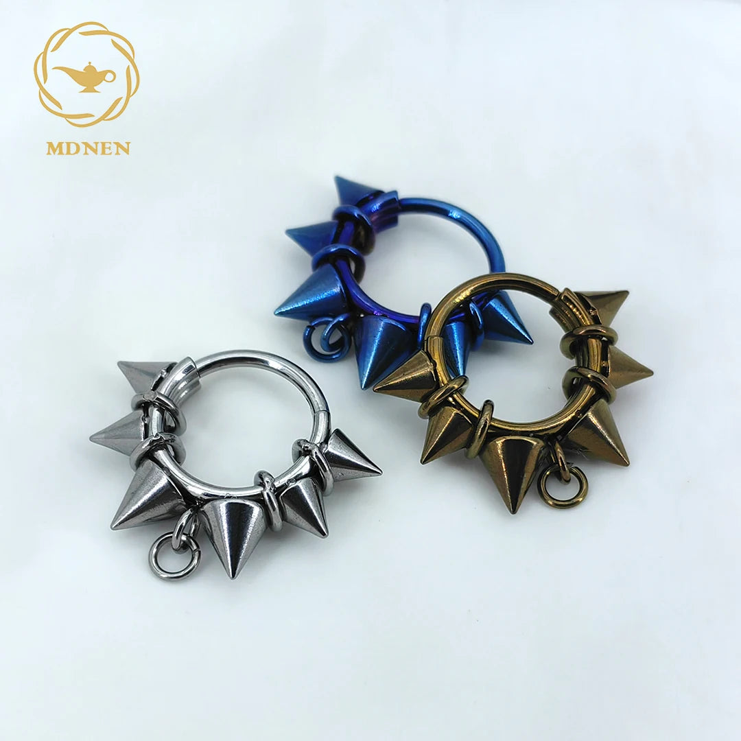 MDNEN Titanium Three-Layer Clicker Earring Set ATHLEXES