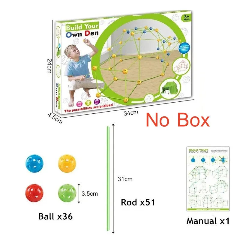 Creative Kids Fort Building Blocks Tent Brick Kit for DIY Fun ATHLEXES