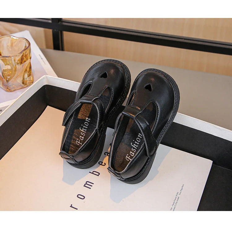 Charming Heart Princess Leather Flats for Kids ATHLEXES