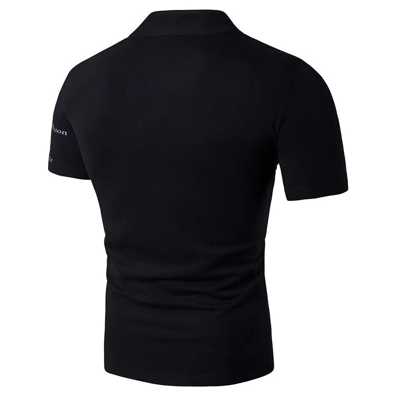 Stylish Slim Fit Print Collar Casual Tee for Men ATHLEXES