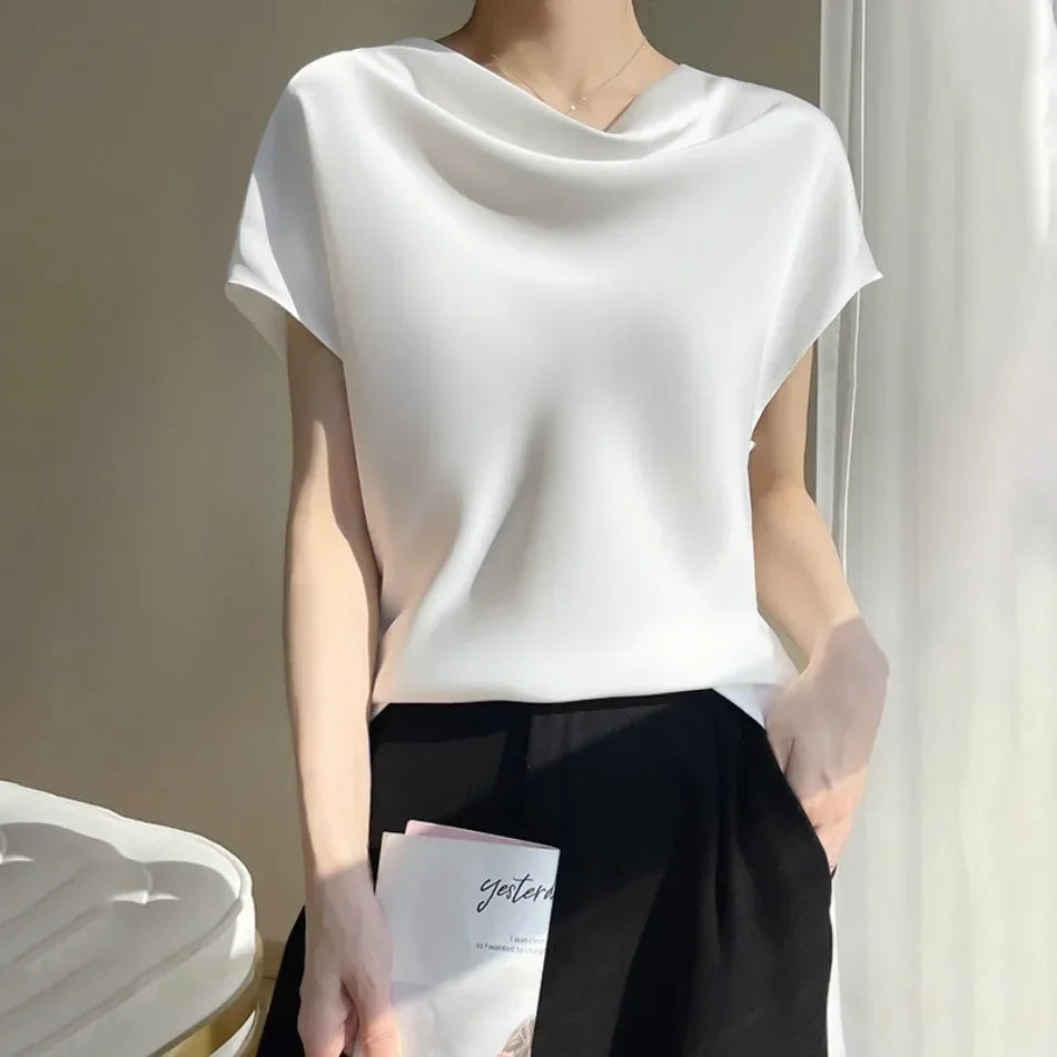Chic Satin Silk Summer Blouse for Women ATHLEXES