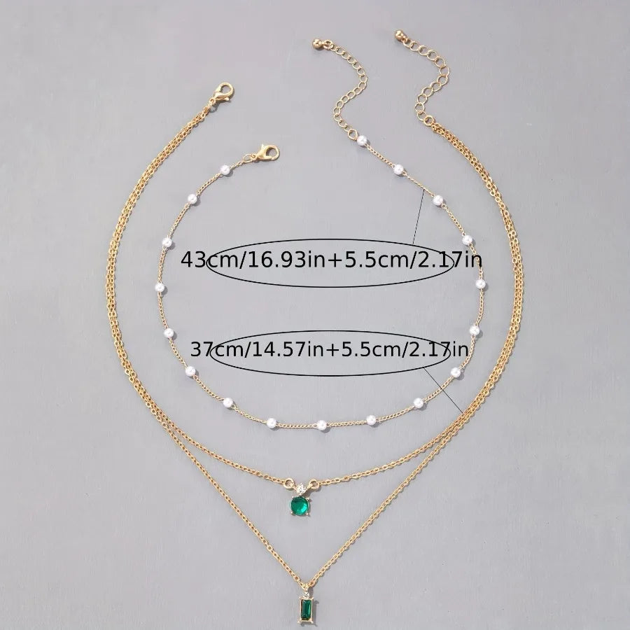Emerald Elegance Layered Pearl Necklace ATHLEXES