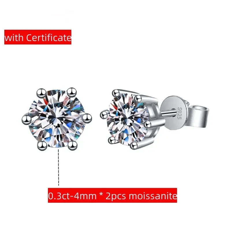 Classic Moissanite Diamond Stud Earrings ATHLEXES