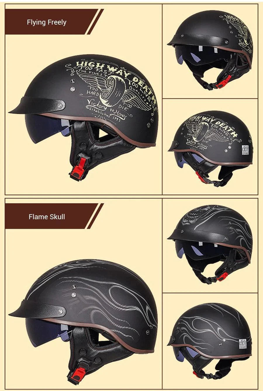 RetroGuard Half Motorcycle Helmet ATHLEXES