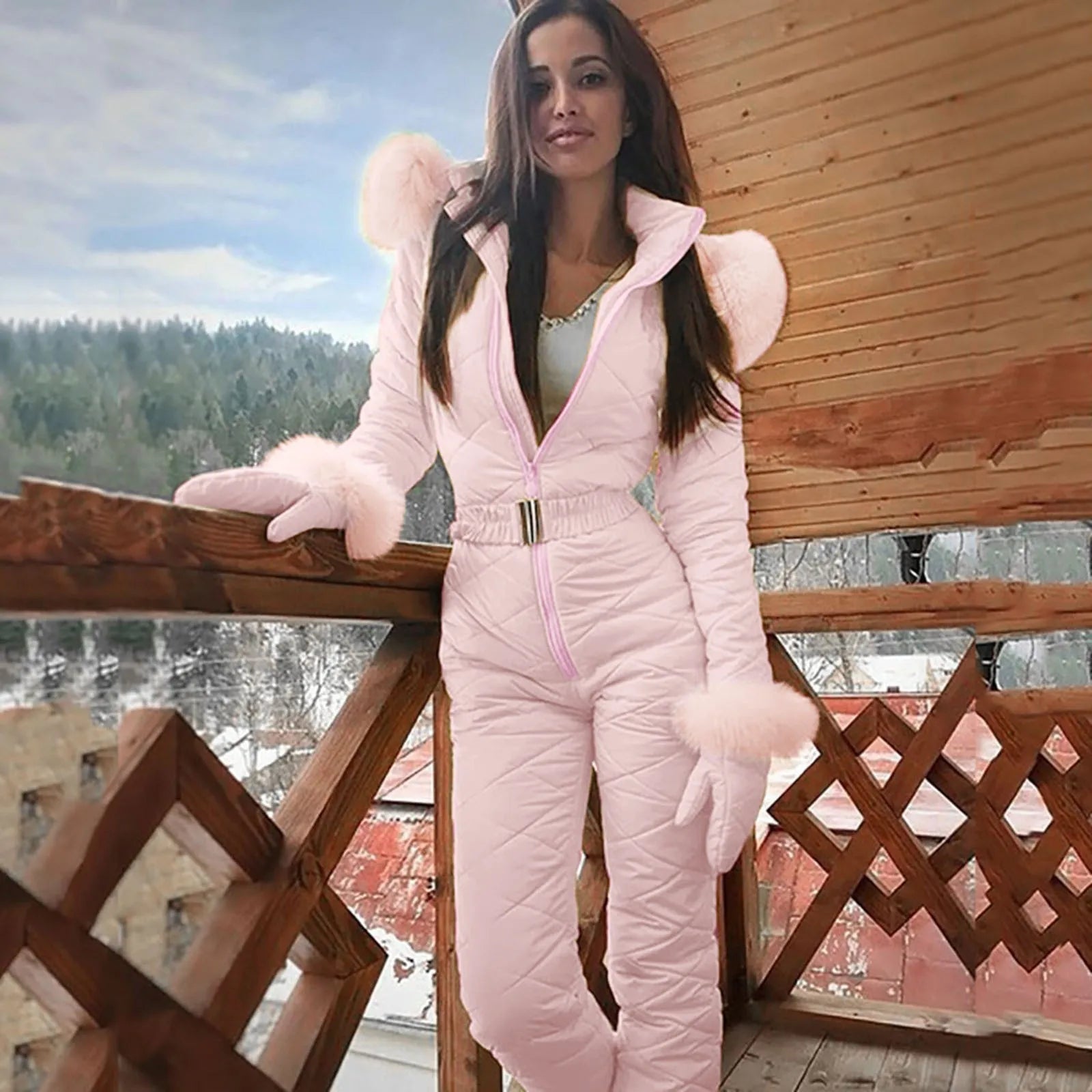 Women’s 2024 Pink Ski Suit ATHLEXES