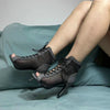 Hollow Mesh Peep Toe Stilettos: Summer High Heel Fashion ATHLEXES