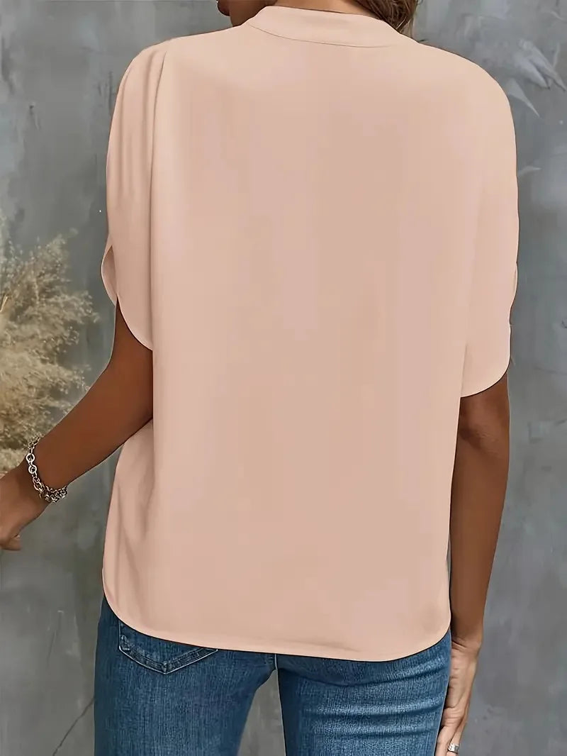 Chic V Neck Chiffon Blouse for Women ATHLEXES