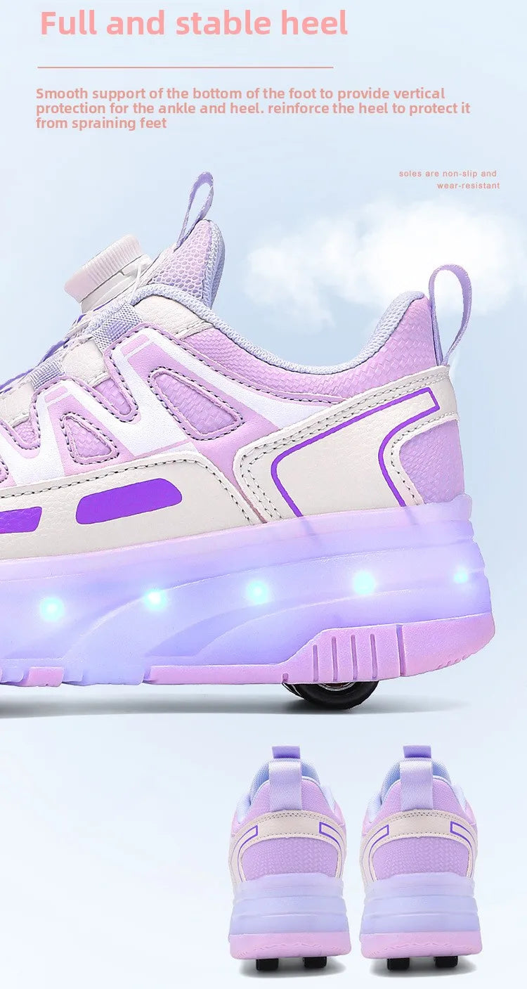 ShinyGlow LED Roller Skate Shoes for Kids ATHLEXES