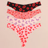 FINETOO 4Pcs Ultra Soft Leopard Print Thongs Comfort Lingerie ATHLEXES