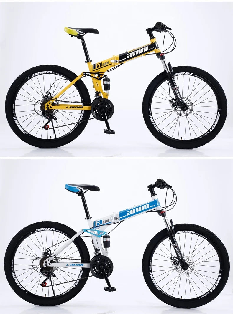 FJ Carbon Steel Shock Absorber Folding Mountain Bike ATHLEXES