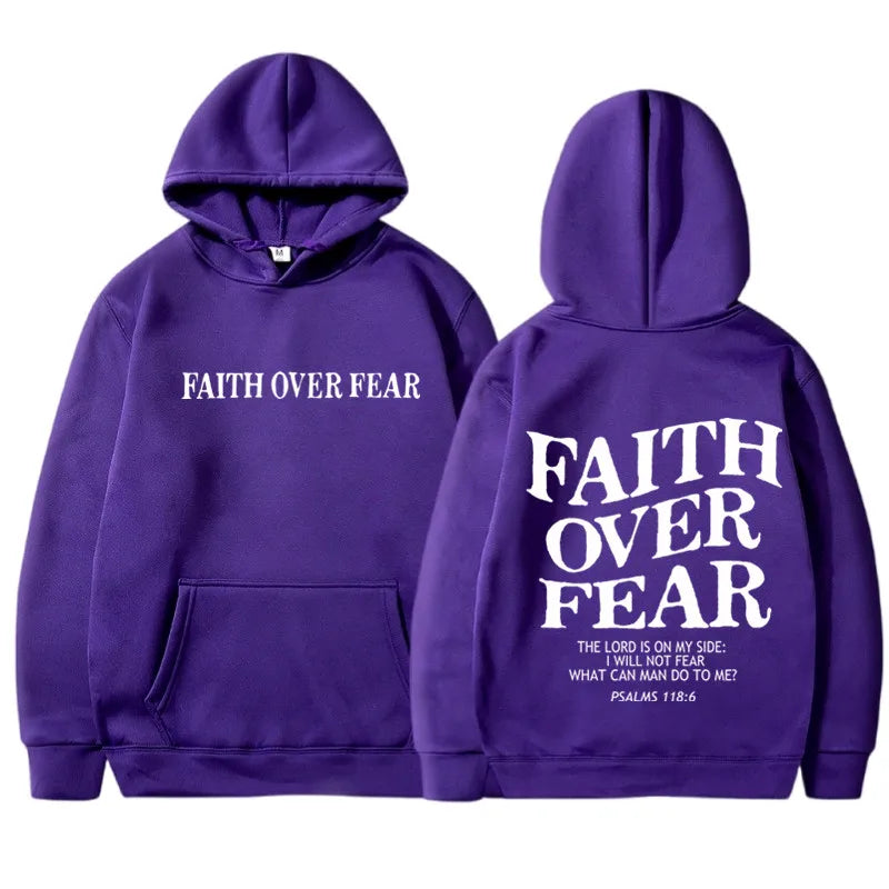 Faith Over Fear Inspirational Graphic Hoodie ATHLEXES