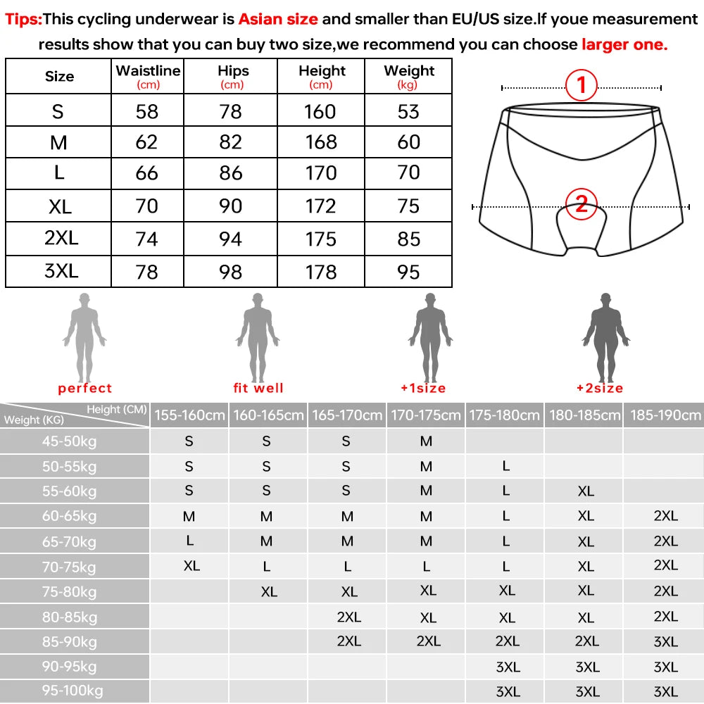 X-TIGER Men's 5D Gel Pad Cycling Shorts ATHLEXES
