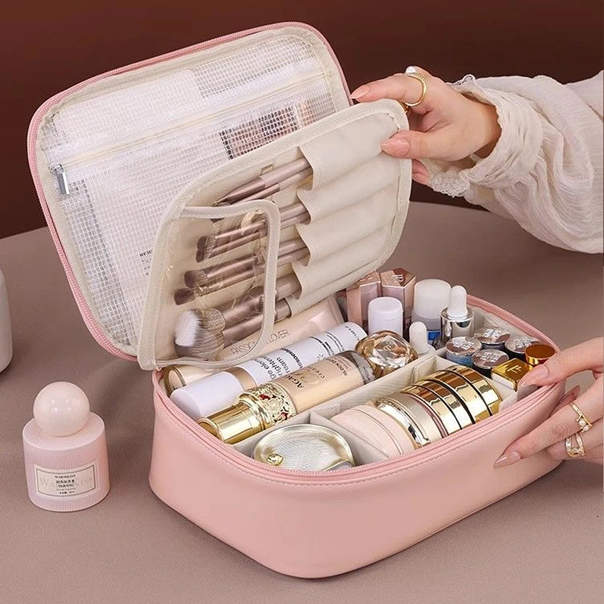 Elevate Pro PU Leather Makeup Organizer ATHLEXES