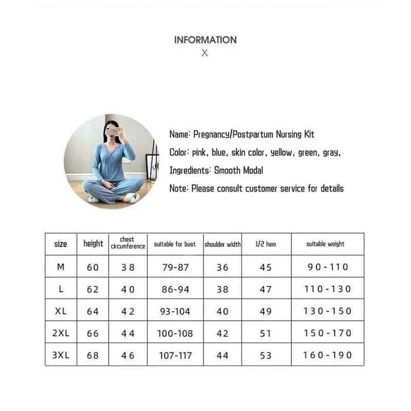 SereneMama Maternity Nursing Pajama Set ATHLEXES