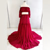 Elegant Maternity Off Shoulder Chiffon Dress ATHLEXES