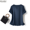 ZANZEA Women's Elegant Satin Summer Blouse ATHLEXES