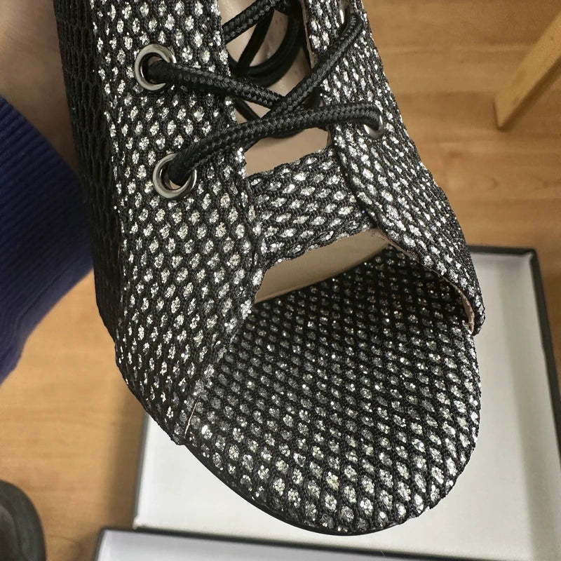 Hollow Mesh Peep Toe Stilettos: Summer High Heel Fashion ATHLEXES