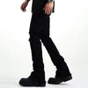 Gothic Vibe Ripped Denim Bell Bottom Trousers ATHLEXES