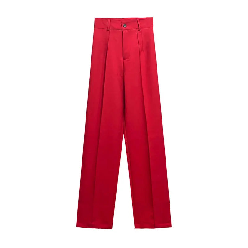Chic High Waist Straight Leg Office Pants ATHLEXES