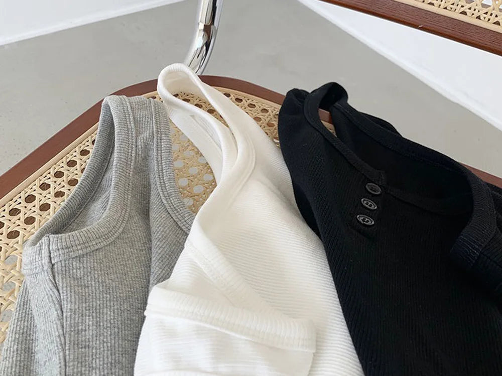 Chic Ribbed Button-Down Tank Top for Women ATHLEXES