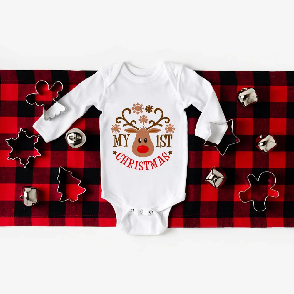 My First Christmas Baby Long Sleeve Romper Set ATHLEXES