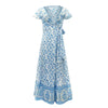 Chic V Neck Summer Slit Maxi Dress for Women ATHLEXES