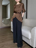 Chic Satin Half Sleeve Blouse for Women ATHLEXES