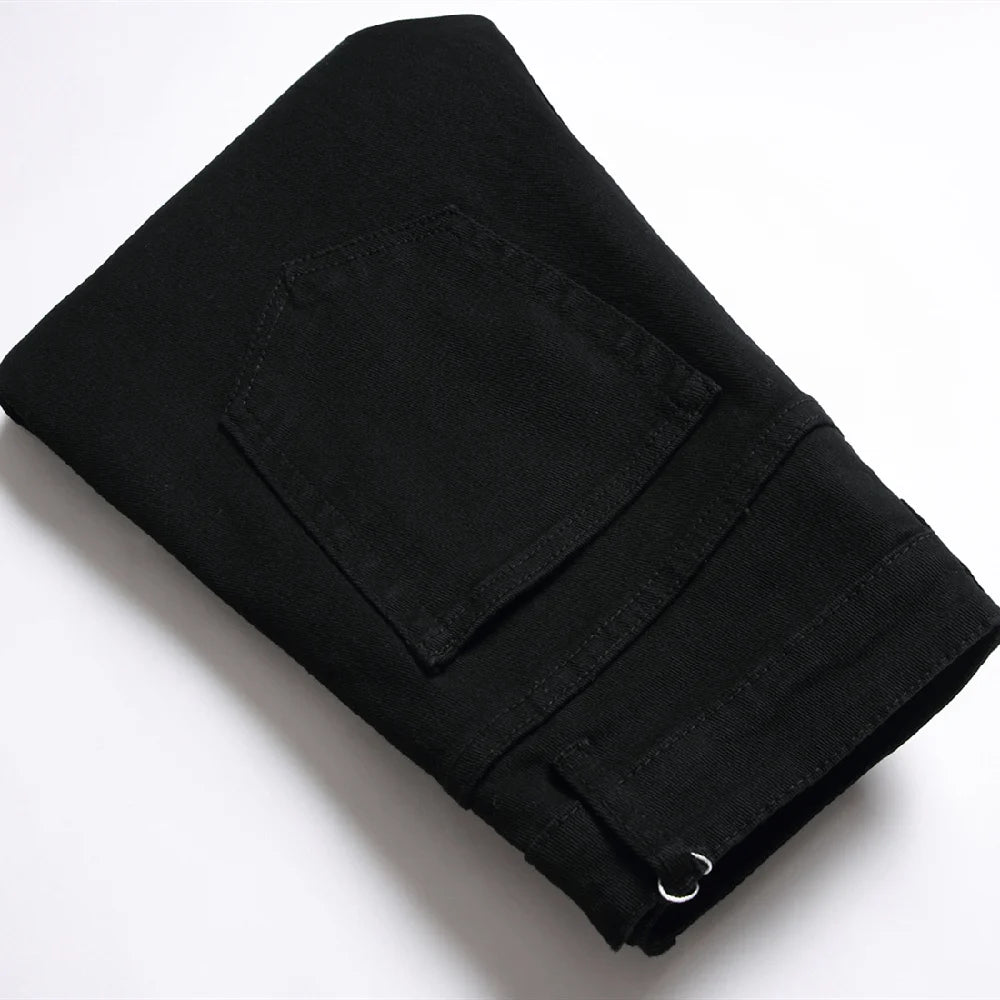 Urban Edge Black Ripped Skinny Biker Jeans ATHLEXES