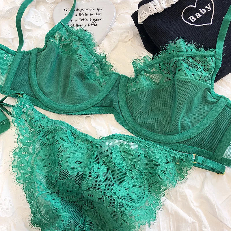 Sexy Underwear Set for Women Ultra-thin Lace Bra Thong ATHLEXES