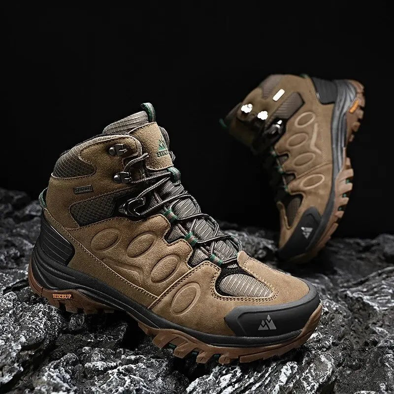 HIKEUP High-Top Men Hiking Boot Winter Outdoor Shoes Lace-Up Non-slip Sports Casual Trekking Boots Man Suede Warm Shoes ATHLEXES