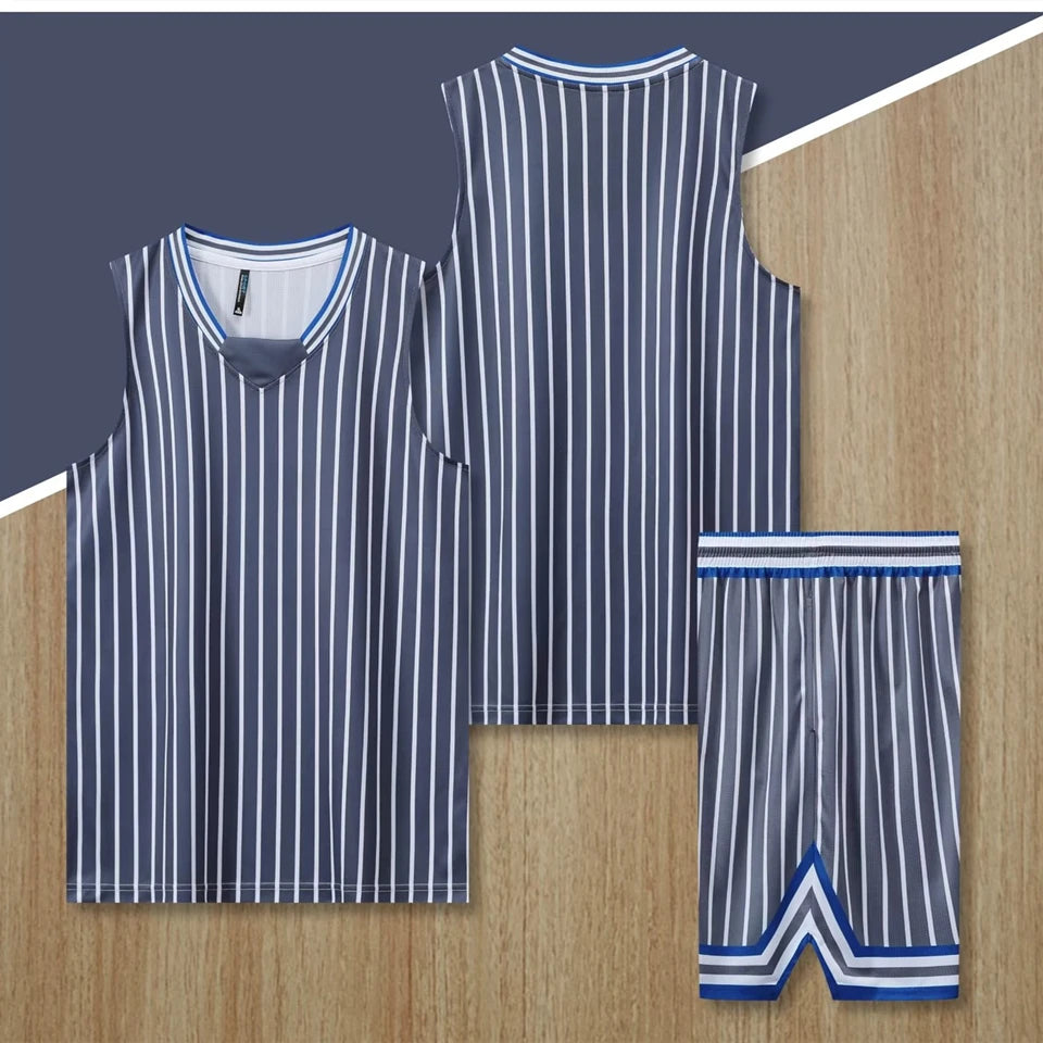 Custom Stripe Basketball Jersey Set for All Ages ATHLEXES