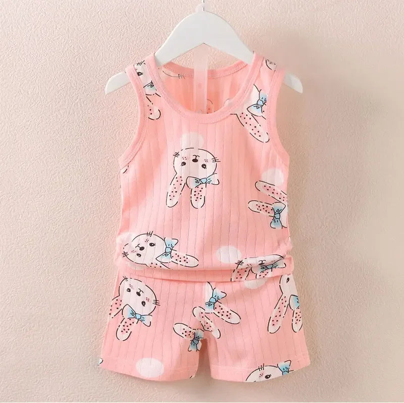 Cartoon Adventure Summer Pajamas Set for Kids ATHLEXES