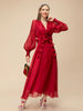 Elegant Red Chiffon Party Dress for Women ATHLEXES