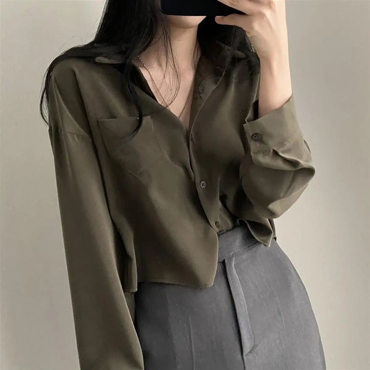Elegant Casual White Long Sleeve Blouse ATHLEXES