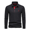 AIOPESON Deer Embroidery Long Sleeve Polo Shirt ATHLEXES
