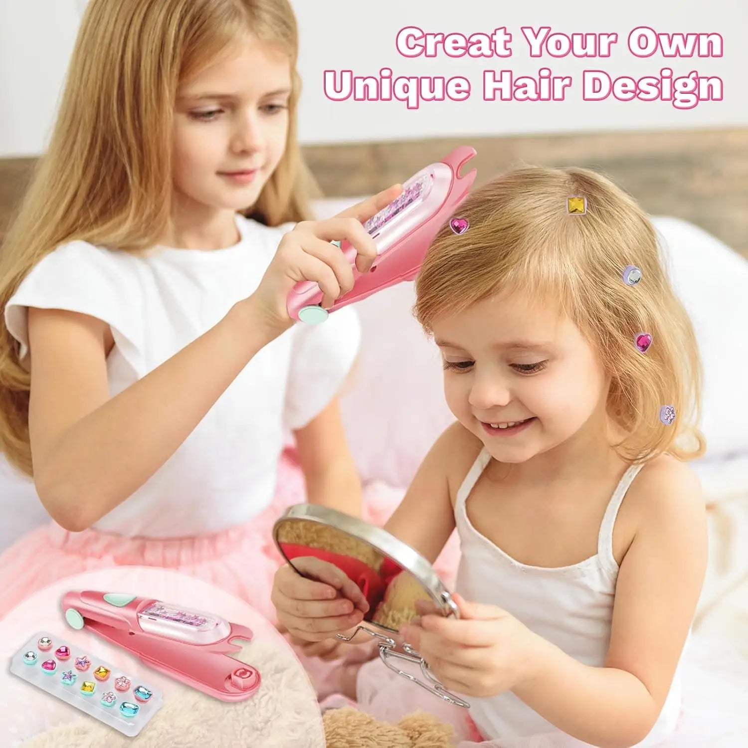 GlamourGem Hair Stamper Kit with Shining Jewels for Girls ATHLEXES