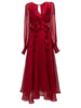 Elegant Red Chiffon Party Dress for Women ATHLEXES