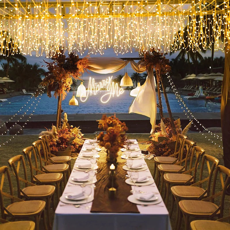 Enchanting LED Fairy Curtain Lights for Outdoor Decor ATHLEXES