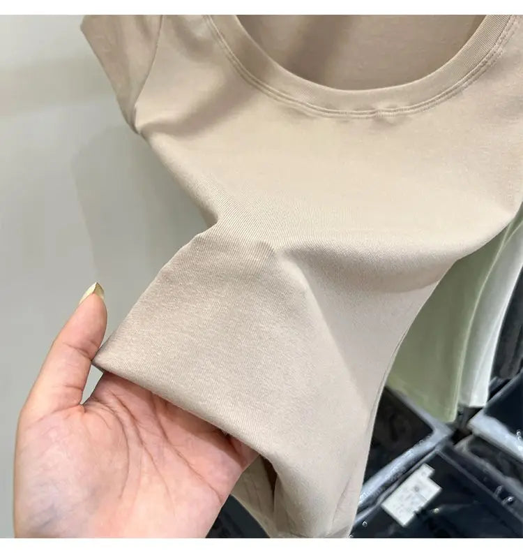 Cotton U-Neck Slimming Summer Tee for Women ATHLEXES