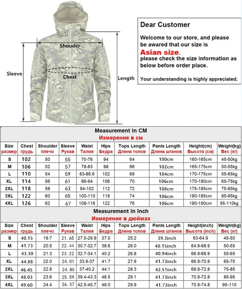5XL Shark Skin Camouflage Jacket & Pant Set ATHLEXES