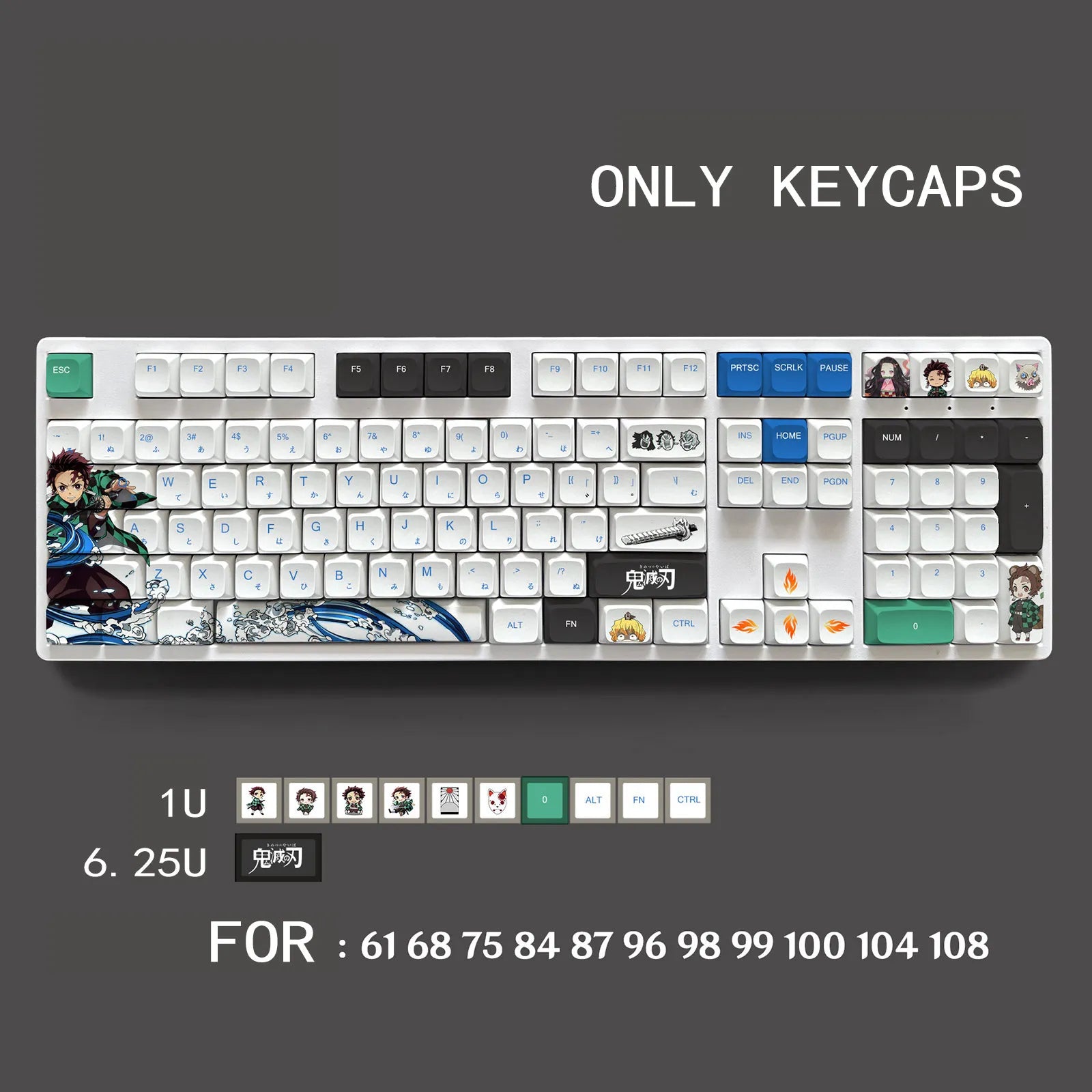 Demon Slayer PBT Keycaps Set for Gamers ATHLEXES