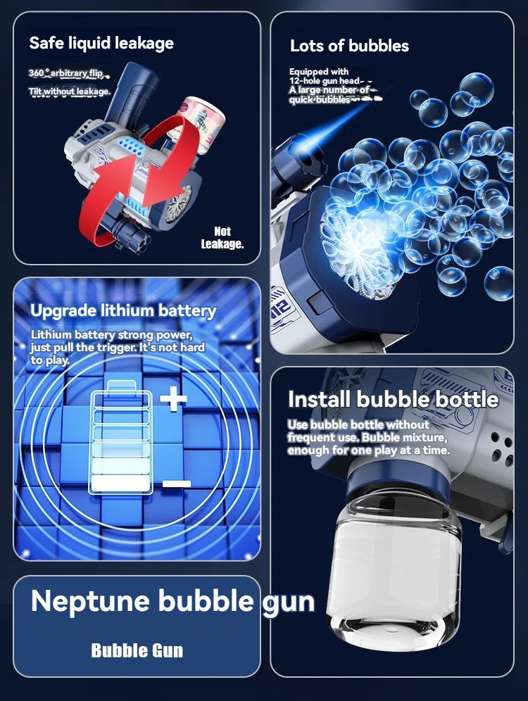 GlowBurst 12-Hole Electric Bubble Blaster ATHLEXES