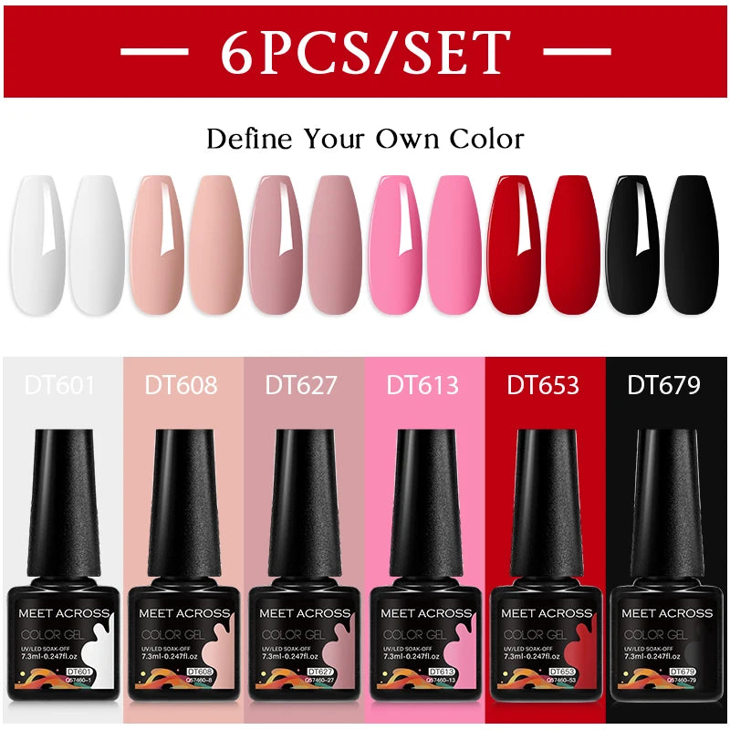 NailArt Pro 6pc UV Gel Polish Kit for Manicure ATHLEXES