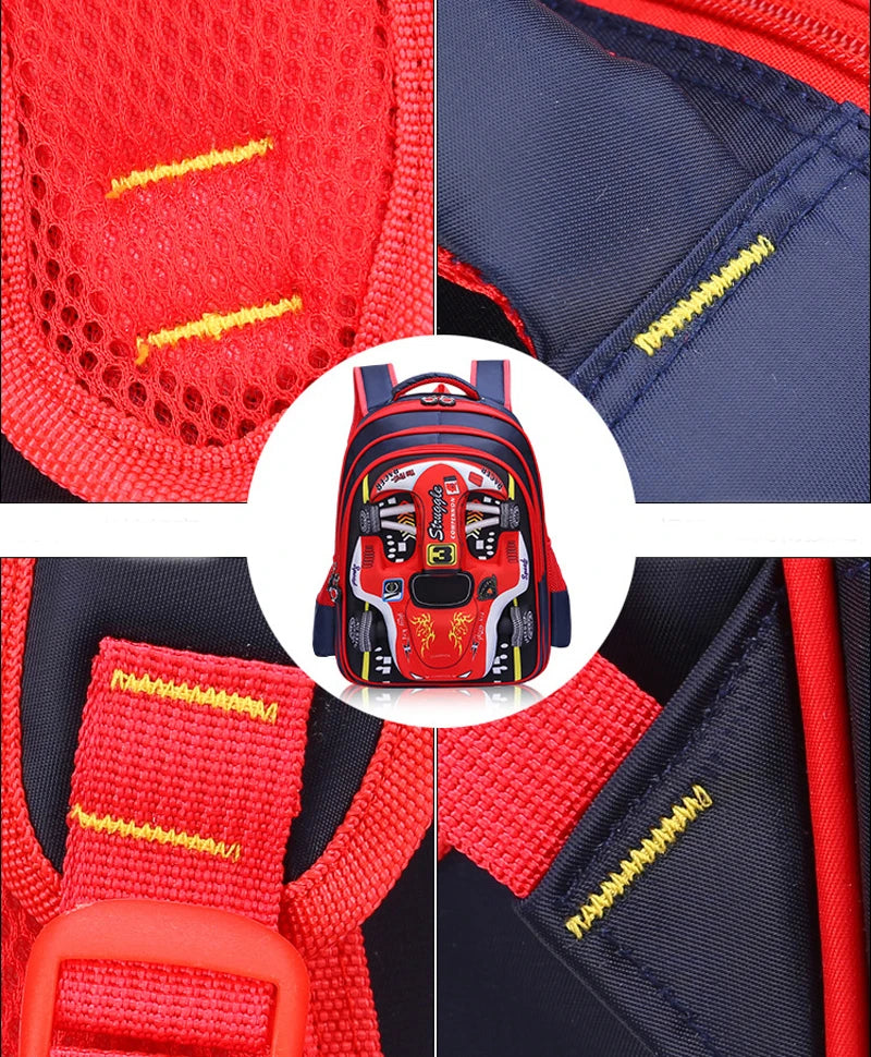 3D Waterproof Kids Car Backpack for School ATHLEXES