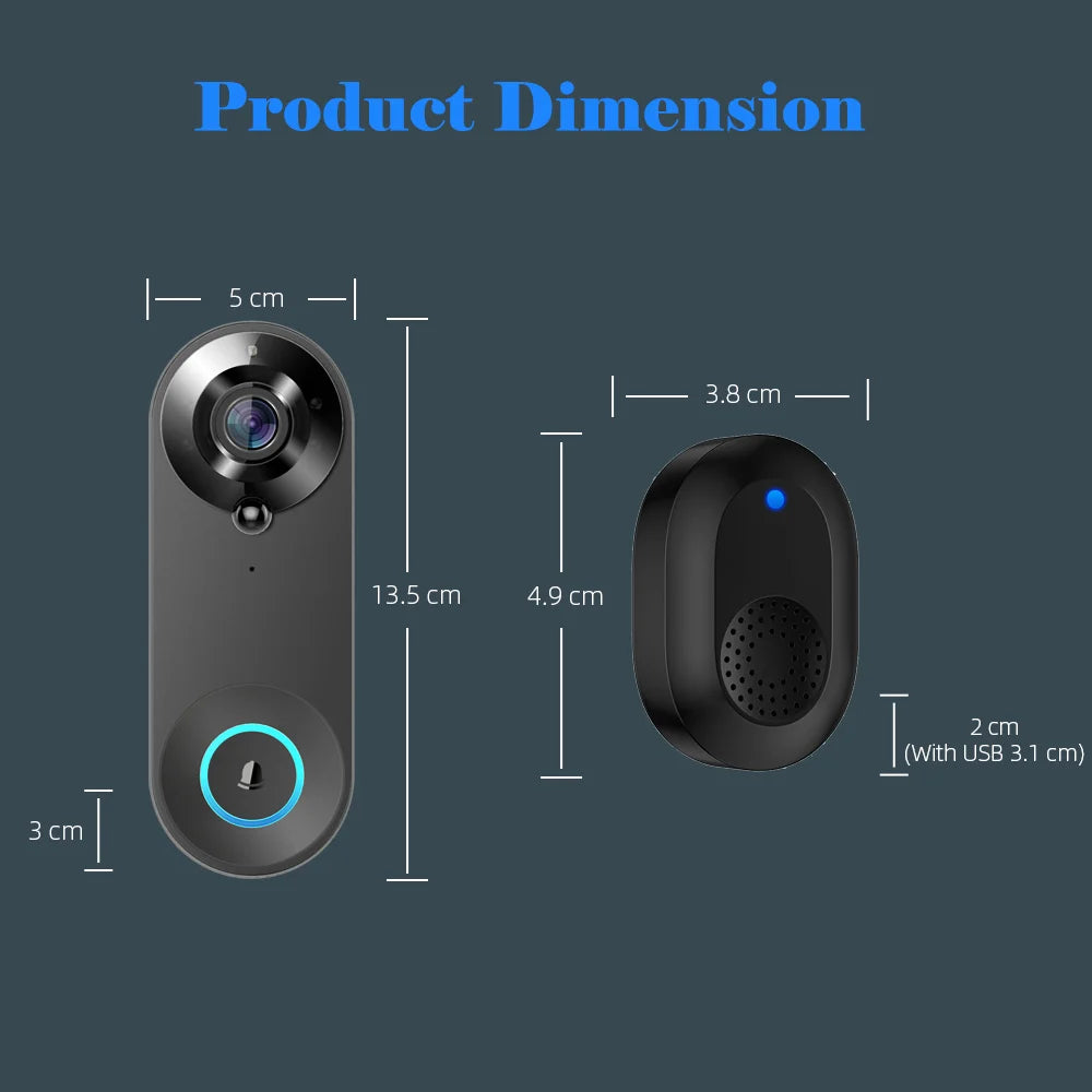 SmartGuard 1080P WiFi Video Doorbell Camera ATHLEXES